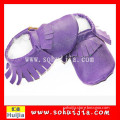 The world best quality Korea purple tassels moccasins soft flat Cow Leather Infant Shoes